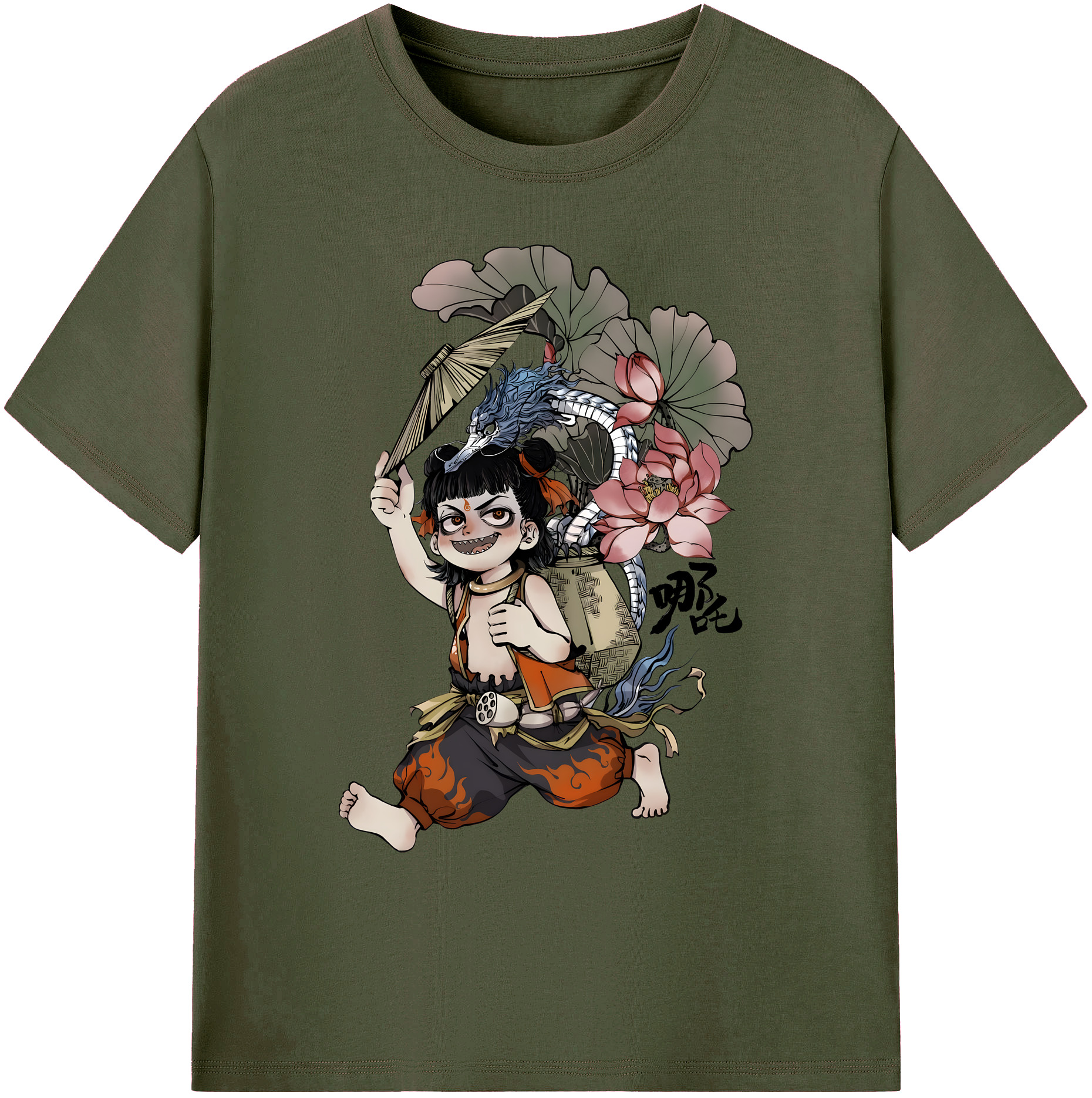 （画像用） Ne Zha 2 ナタ 魔童の大暴れ 綿100％ メンズ半袖Tシャツ｜肌触りやわらか＆通気性